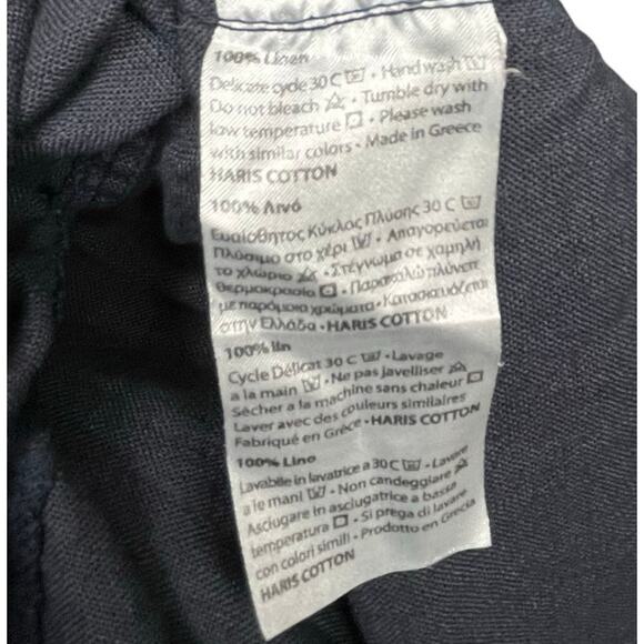 Linen Jacket Navy Blue Womens XL Button Down Collared Crop Jacket Casual Trucker - Picture 8 of 8